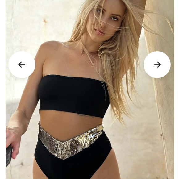 Naomi Besson Other - Black and Beige One-Piece Swimsuit